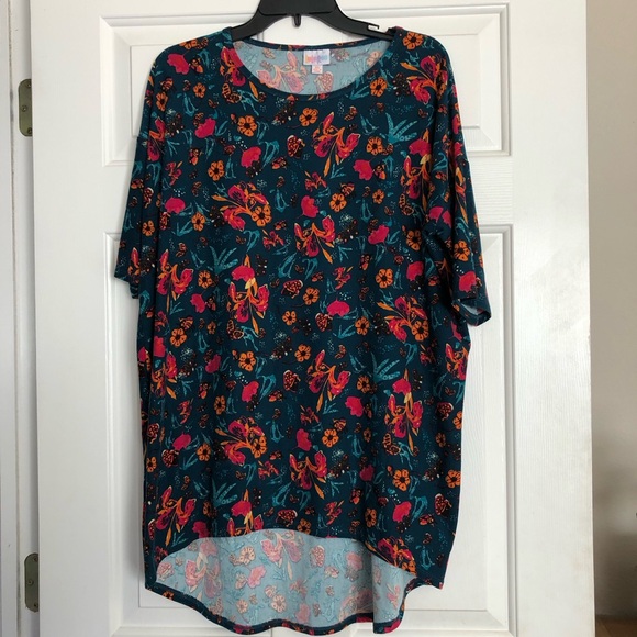 Women Short Sleeve Irma Leggings Material Soft Size XS LuLaRoe Floral Butterfly - Picture 1 of 6